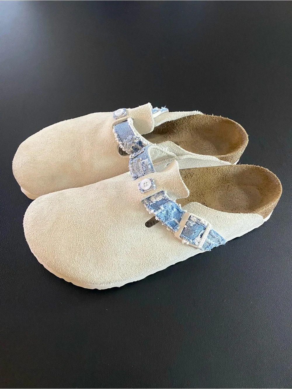 Birkenstock x Stussy Boston Clogs Men’s 45 12 Limited Ed Off White & Denim